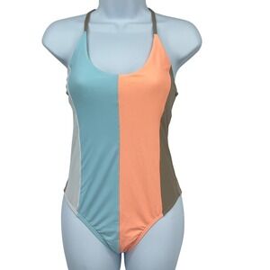 New PILYQ One Piece Swimsuit M Sandstone Colorblock Resort Wear
